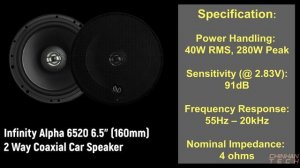 Infinity Alpha 650C Component Speaker x Alpha 6520 2 Way Speaker | Full Range Car Speaker
