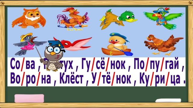 Учимся читать. Читаем по слогам. Учимся делить слова на слоги. Урок 4.(Обучение чтению)