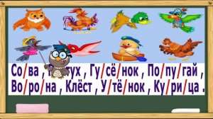 Учимся читать. Читаем по слогам. Учимся делить слова на слоги. Урок 4.(Обучение чтению)