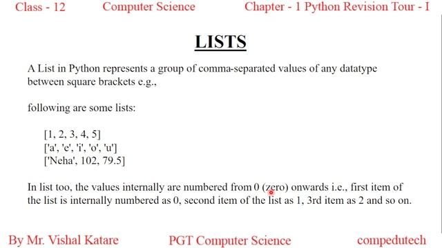 Data Types in Python | Class-12 | Computer Science | Chapter - 1 | By Compedutech