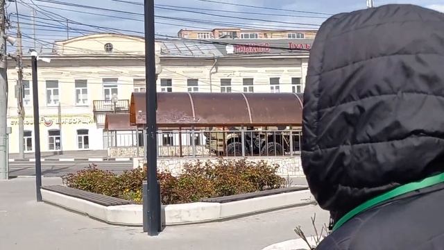 День Победы.Военная техника на. проспекте Ленина в Туле.Закрытый парад.