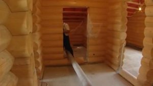 Дом-шале комбинированный размером 14х10 из оцилиндрованного бревна диаметром 260 мм