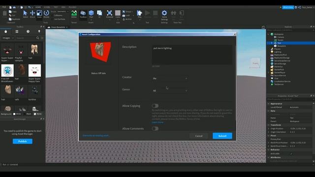 Как выложить объект в тулбокс(библиотеку роблокс)/Roblox Studio смотреть онлайн