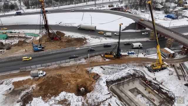 Реконструкция путепровода на 25км Ленинградского шоссе и развязки с Международным шоссе 02 2023 смотреть онлайн