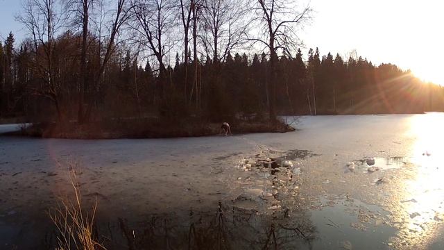 Провалился под лед. Айсфлайдайвинг. Iceflydiving, Опасно. Проверка на прочность льда и себя! :) смотреть онлайн