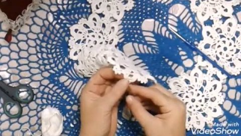 Воротничок из мотивов.(продолжение). Пуговица и петелька.