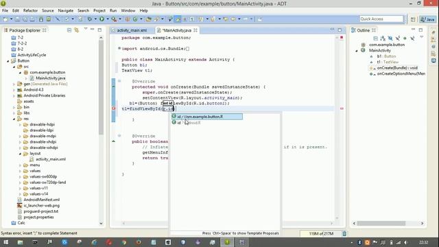 Button Event in Eclipse Android Tutorial смотреть онлайн