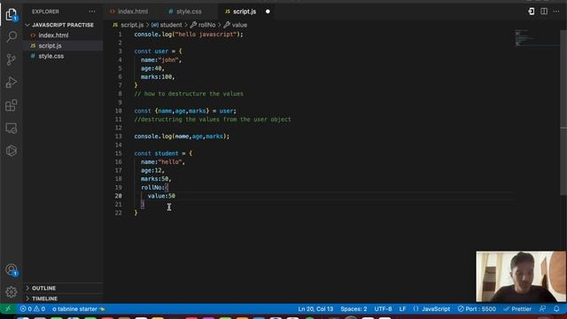 Object Destructuring in JavaScript | Learn Java | Complete JavaScript Tutorial | Tutort Academy
