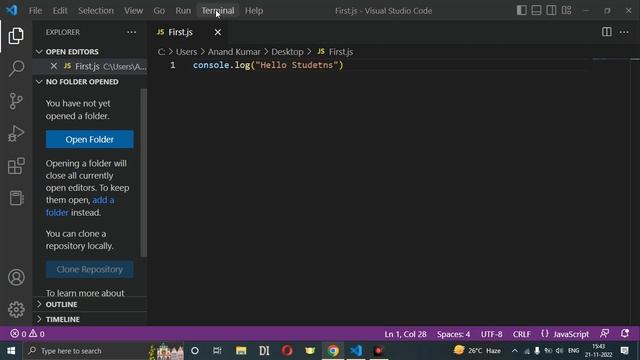 Javascript Tutorial: How to run Javascript in Visual Studio on Windows #javascript #youtube #course смотреть онлайн