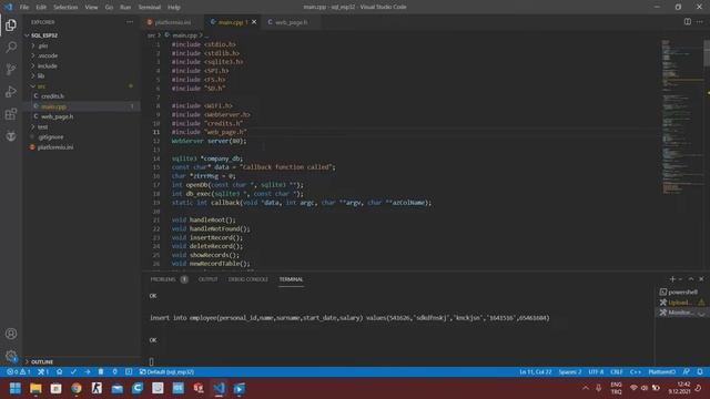 ESP32 SQLite web server using Arduino смотреть онлайн