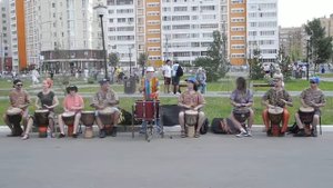 Барабанщики перед игрой Англия - Панама / Drummers before the match England-Panama
