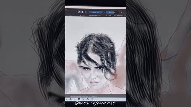 drawing Sasha Calle on krita