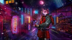 Shiba Inu Samurai | Japan Cyberpunk City