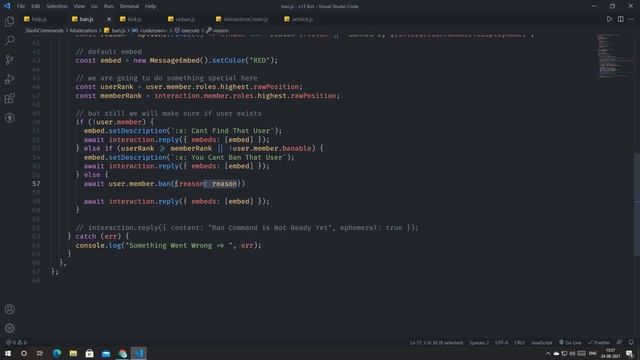 #8 Kick, Ban & Unban Slash Command Discord.js