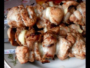 Шашлык из курицы в электрошашлычнице