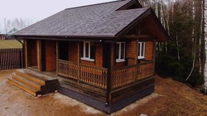 Обзор дома из бруса с террасой