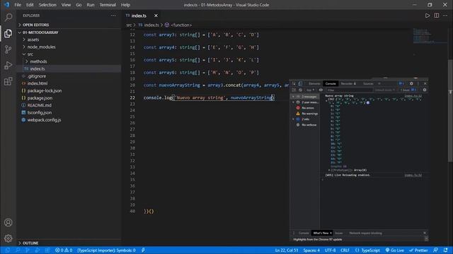 Método concat() para arrays: JavaScript - TypeScript | Programación desde cero | Desarrollo web
