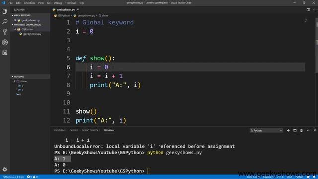 global Keyword in Python (Hindi)