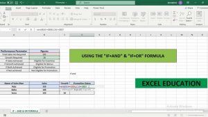 Excel Education | Module 2 | 2.6.1 Combining IF + AND/OR in MS Excel