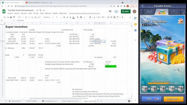 Top War - Super Invention Event Guide and Spreadsheet Math Breakdown смотреть онлайн