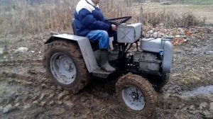 Испытание самодельного трактора