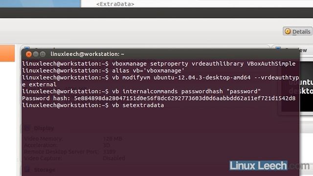 Add User and password authentication to virtualbox vm RDP connection