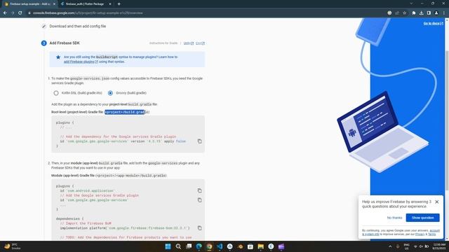 Flutter FIREBASE Setup explained || Different build.gradle - 2023