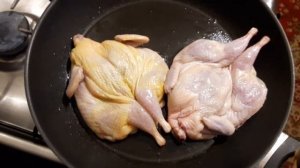 Перепел Табака пошаговый рецепт//Перепел на сковородке.