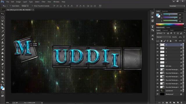 Star Effect Text Effect Part (2) !!! Photoshop CC tutorial смотреть онлайн