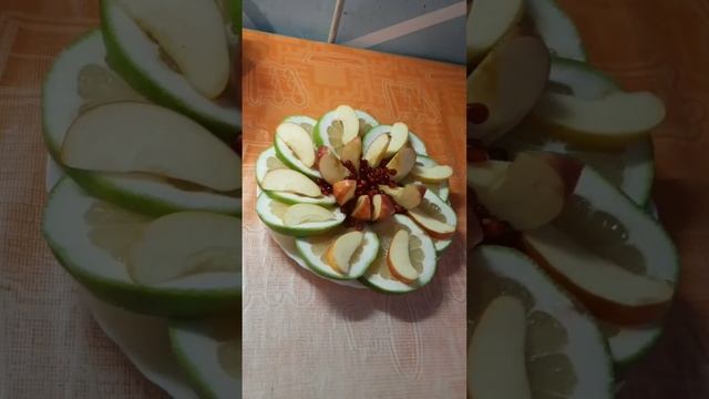 фруктовая тарелка из 3 вида фрукта смотреть онлайн