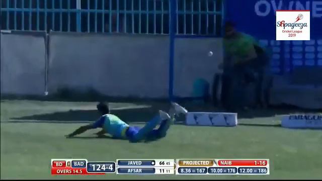 Javid ahmadi hit the first century100 of shpageeza cricket league 2019