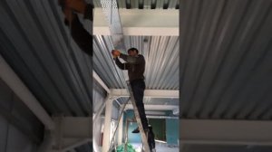 Монтаж перфорированного лотка в цехе.Г.Алматы.,село Жармухамбет.