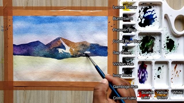 Beautiful mountain scenery painting || watercolor nature painting | Paint with David смотреть онлайн