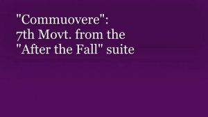 E. Armstrong - Commuovere | 7th Movt. from the "After the Fall" suite