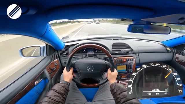 Mercedes-Benz CL 600 BRABUS V12 TOP SPEED DRIVE ON GERMAN AUTOBAHN ?