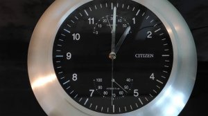 One minute - CITIZEN X1388B wall clock with thermometer & hygrometer - aluminum body.