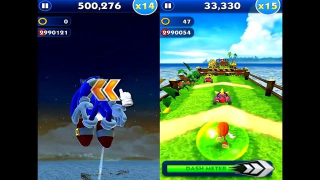Sonic Dash SONIC VS KNUCKLES Android iPad iOS Gameplay смотреть онлайн