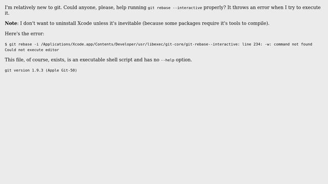 git rebase --interactive throws an error смотреть онлайн