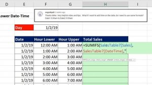 Excel Magic Trick 1541: Add Sales Between Upper & Lower Date-Time with SUMIFS