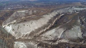 Меловая флора, природные заповедники украины и уникальная природа донецкой области, вид с высоты 4K