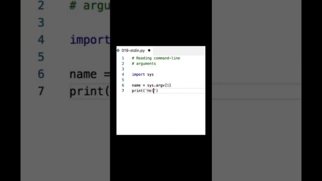 To read from command-line arguments, use the sys.argv list.#python