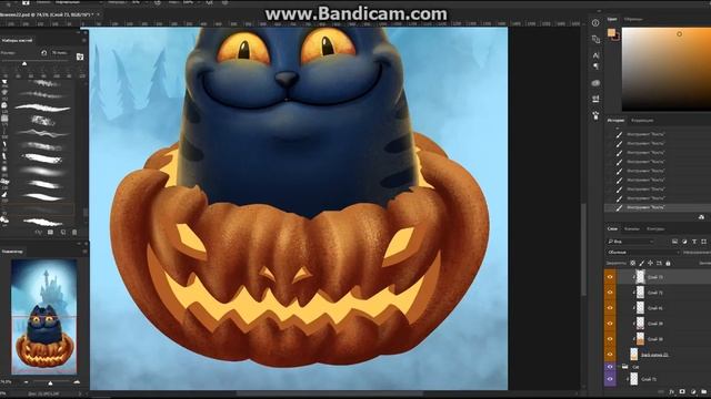 Halloween cat - Speed Painting (#Photoshop) | startemart смотреть онлайн