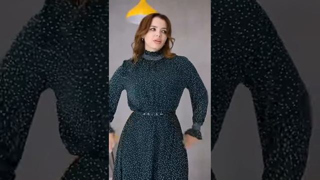 Платье #24167 оптом в мелкий горошек #кыргызстанОптом: #одеждаотпроизводителя смотреть онлайн