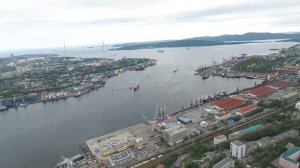 Владивосток 2017 Эгершельд и центр с высоты птичьего полёта.