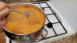 Суп с семгой и креветками, объеденье:)