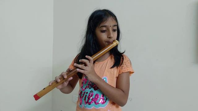 malare mounama | 8 year old Sukrithi Vijay on flute смотреть онлайн