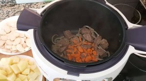 Фасоль тушеная с мясом и картофелем в Мультиварке. Очень быстрый и вкусный рецептик с Крупной Фасол