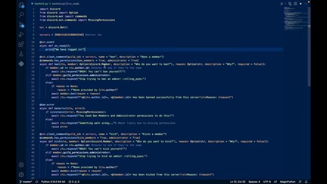 Code Ban/Kick Slash Commands | Moderation Bot Ep. 2 | Pycord