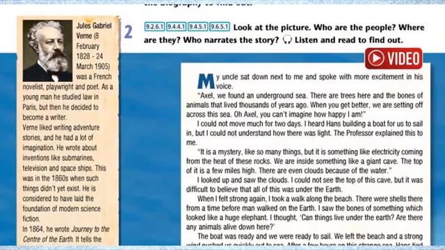Excel 9 grade , 5 b, Jules Verne, A journey to the centre of the Earth p. 56