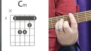 Как брать аккорд Cm на гитаре (How to play chord Cm)